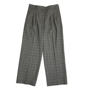 Wilfred the effortless pant black white plaid pleated high rise wide leg size 12